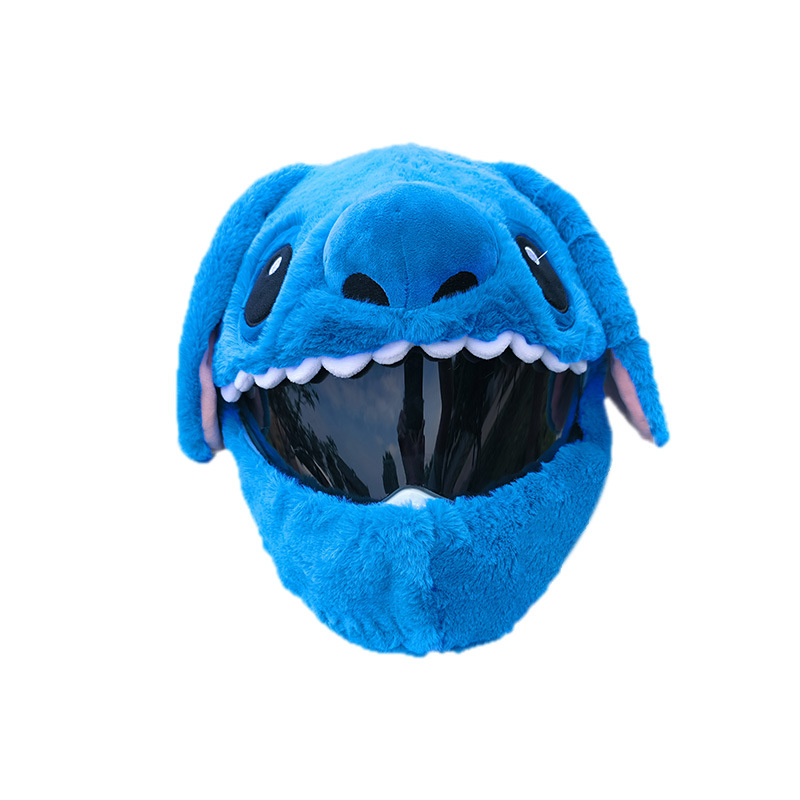 Motorcycle helmet protection cover, motorcycle street blast, powerful and stylish helmet cap, helmet plush helmet cover, decorative blue di Item Picture