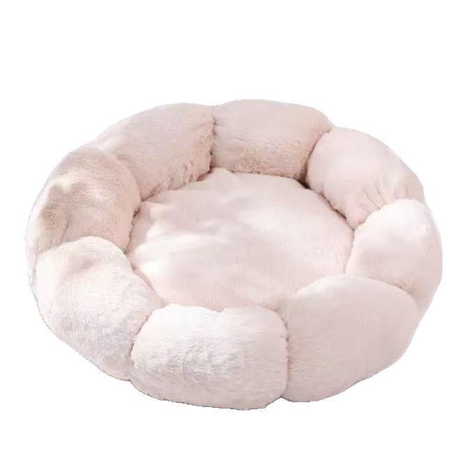 Pet beds, round flower beds, winter warm plush cat beds, all-season dog beds, cross-border wholesale of dog beds Item Picture
