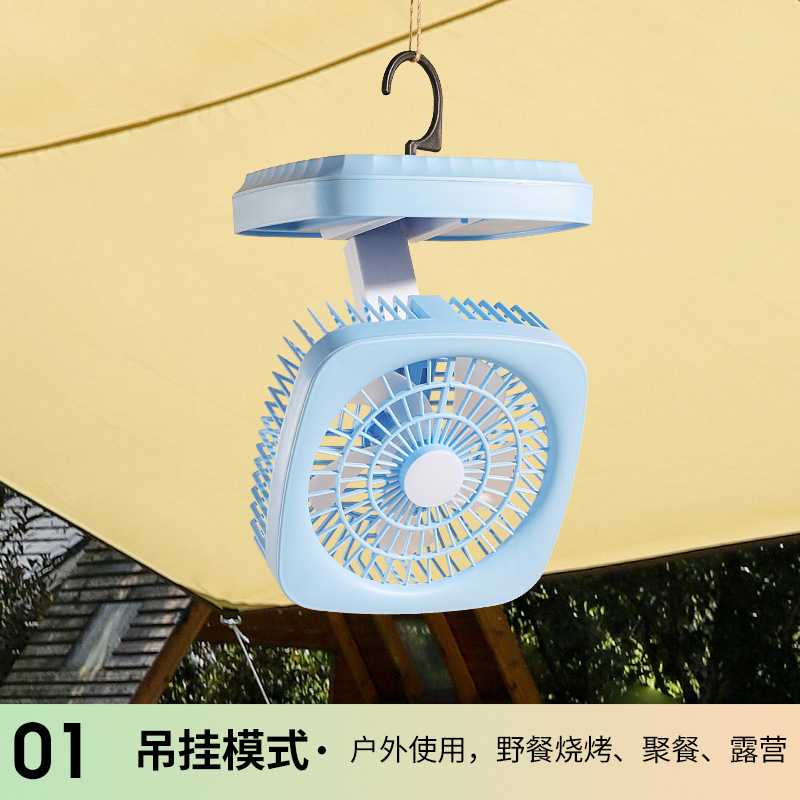 usb silent high-wind desktop fan, small student dormitory office charging desktop folding electric fan details Picture