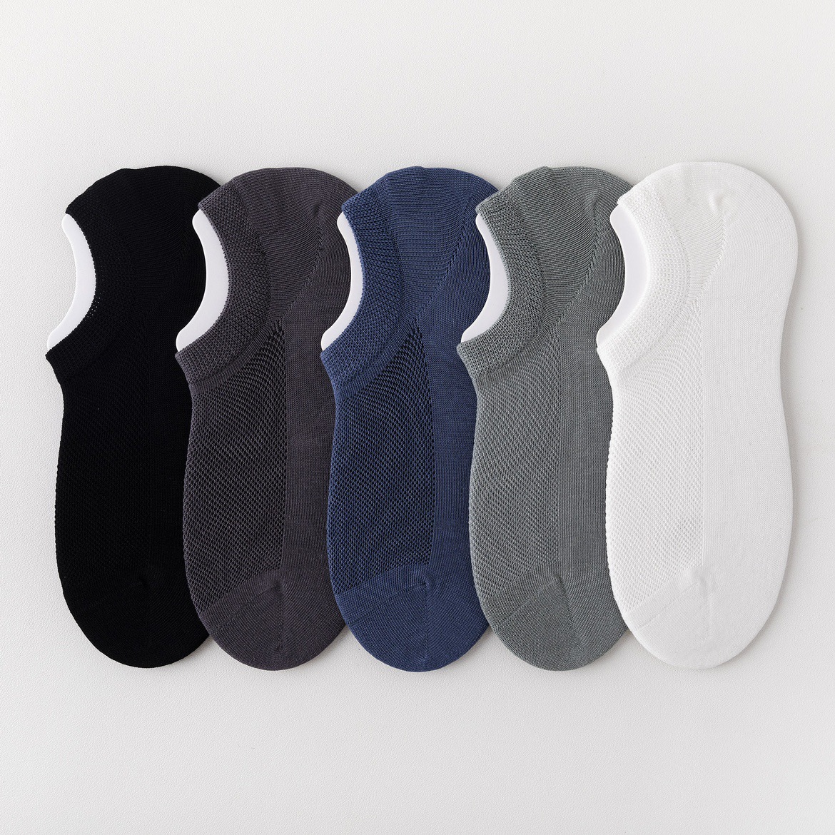 Factory direct sales summer mesh men's quality silicone anti-drop shallow mouth invisible socks men's socks Application Scenario