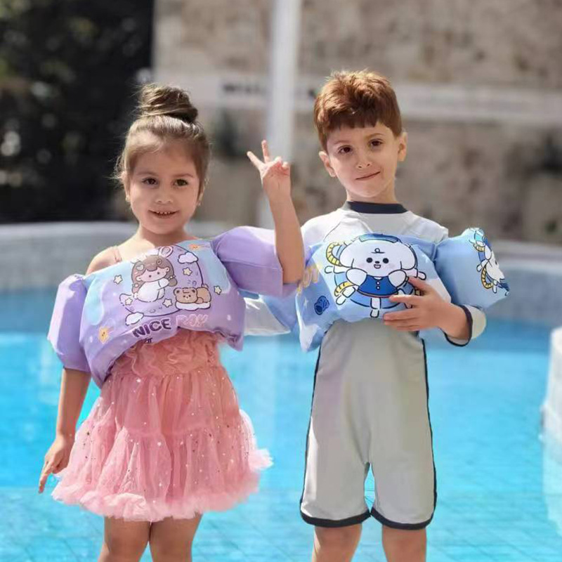 现货款宝宝浮力背心卡通印花免充气浮力衣恐龙机器人游泳救生衣产品图