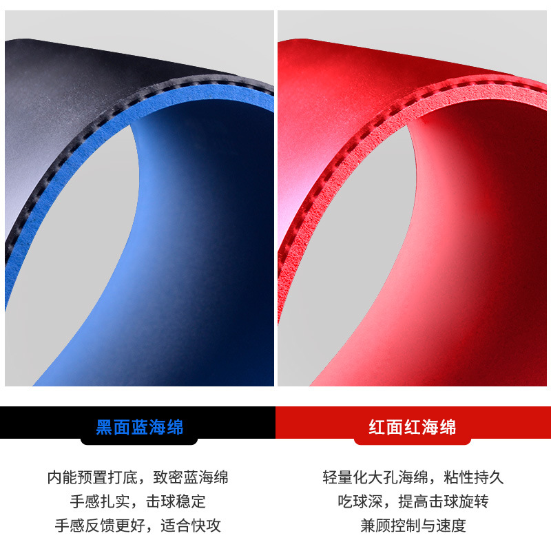 友谊729-5PRO乒乓球拍胶皮弧圈快攻粘性红海绵反胶蓝海绵套胶正品产品图