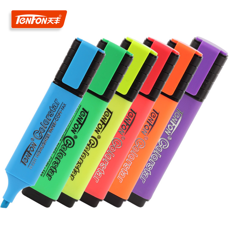 The factory directly supplies Tianfeng Foreign Trade 2311 flat highlighter with bright and vivid colors