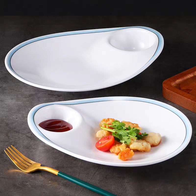 餐具/瓷盘餐盘/不锈钢椭圆盘/瓷器餐具可爱釉下彩/餐盘产品图