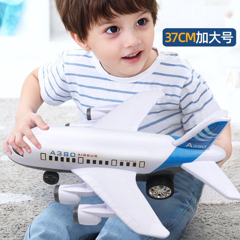 Douyin's same style aircraft model, children's large inertial passenger plane, train, toy car, street stall, toy wholesale, free shipping details Picture