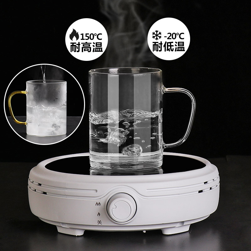 High borosilicate glass cup with handle, simple water cup, large capacity beer cup, men's tea brewing set, women's household drinking water Specification image
