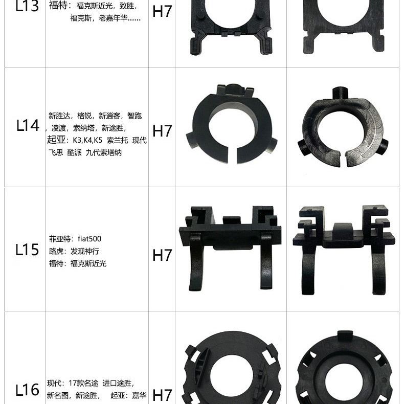 厂家批发LED大灯H7底座适用于大众凌度新途安新途观新朗逸led卡座                          白底实物图