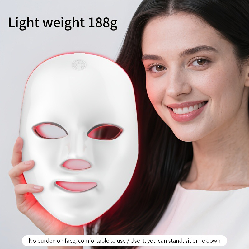 shanilak Cross-border Home LED color light beauty mask Silicone adhesive infrared light multi-wavelength facial care device Specification image