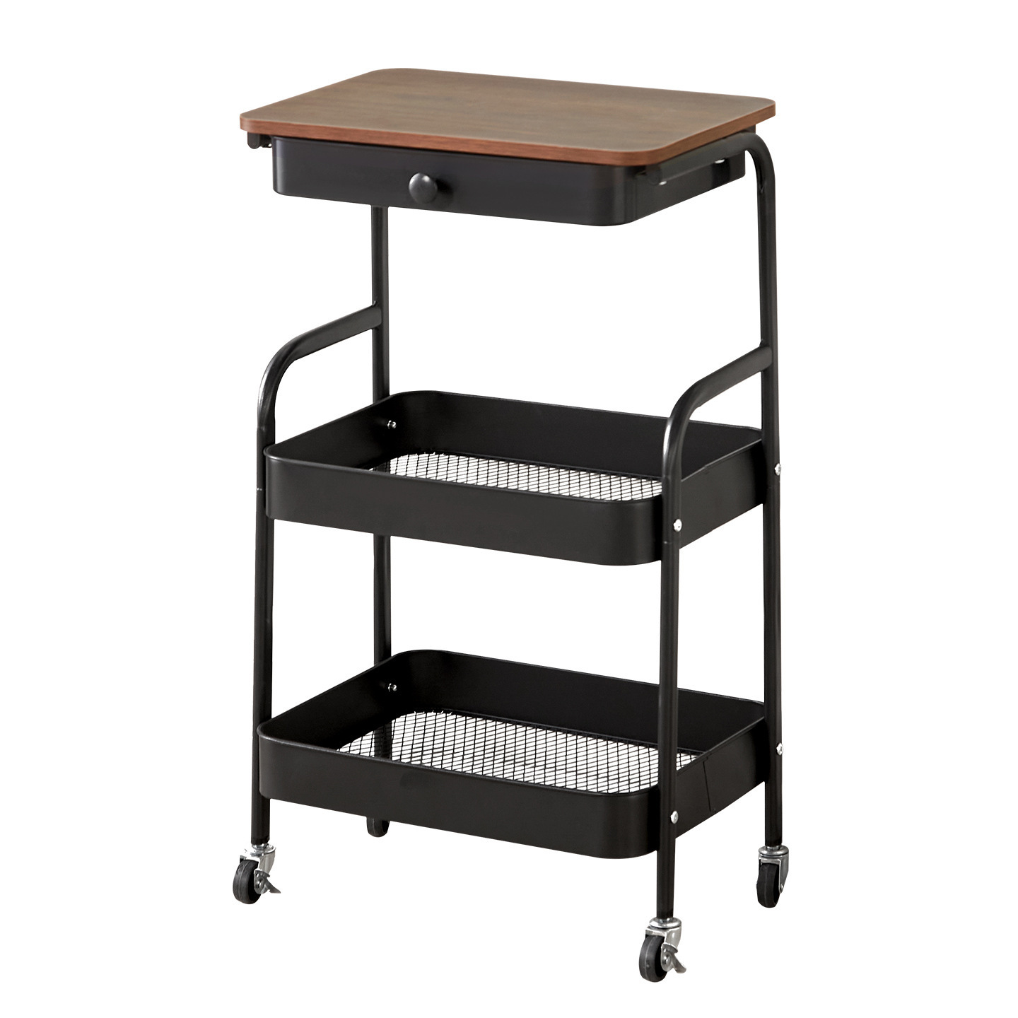 Coffee table with drawers, Chinese-style storage rack, movable table with drawers, trolley, several tables beside the sofa in the living room for storage Application Scenario