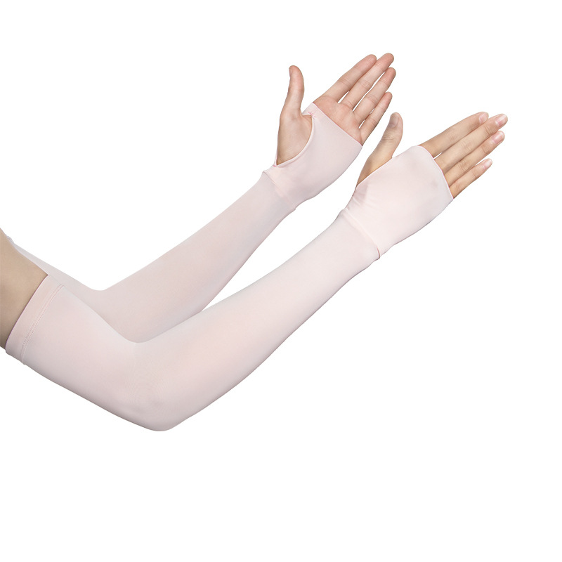 夏季防晒袖套户外旅游锦纶冰丝袖套跨境骑行运动遮阳护臂手套长款细节图