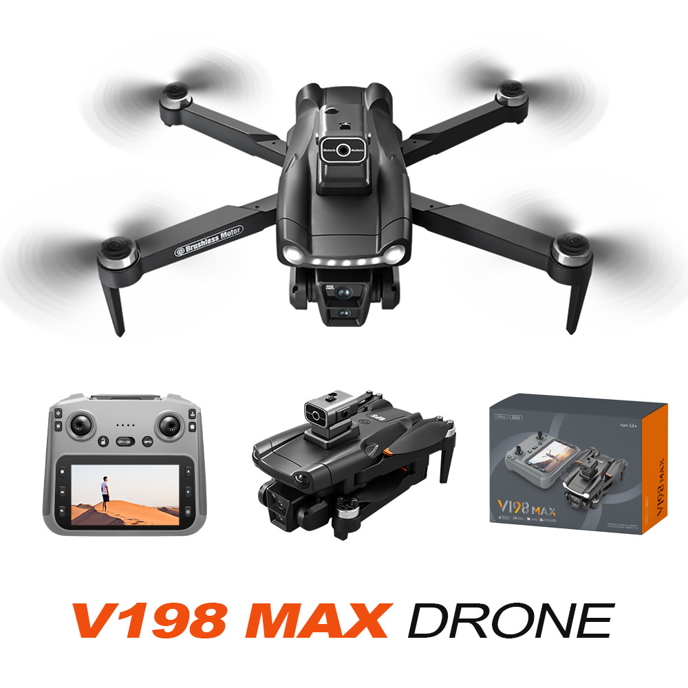 跨境新品V198MAX无刷GPS返航带屏高清航拍避障无人机外贸遥控飞机