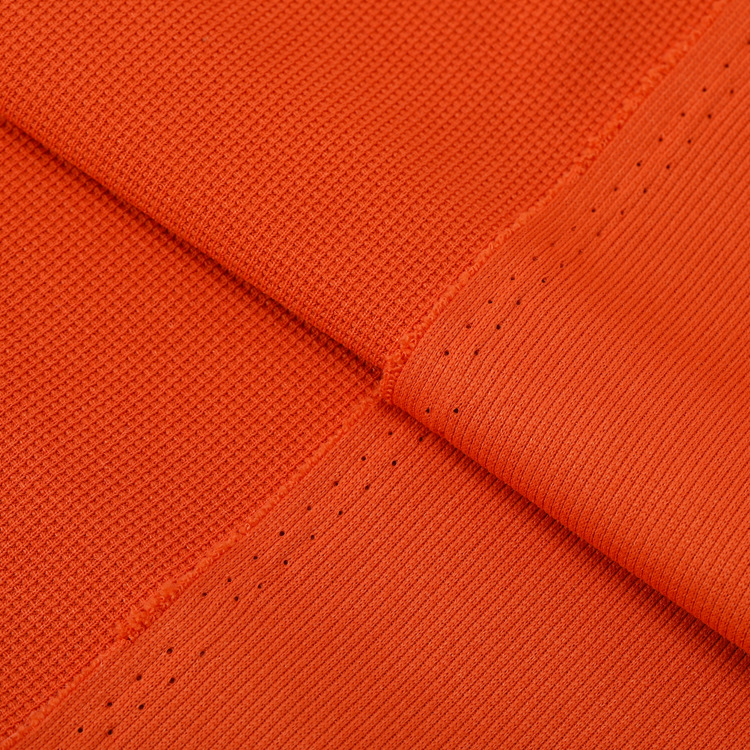 In stock, we offer 220g Cool silk cotton waffle check fabric for fashionable casual wear, sweatshirt and seat cushion details Picture