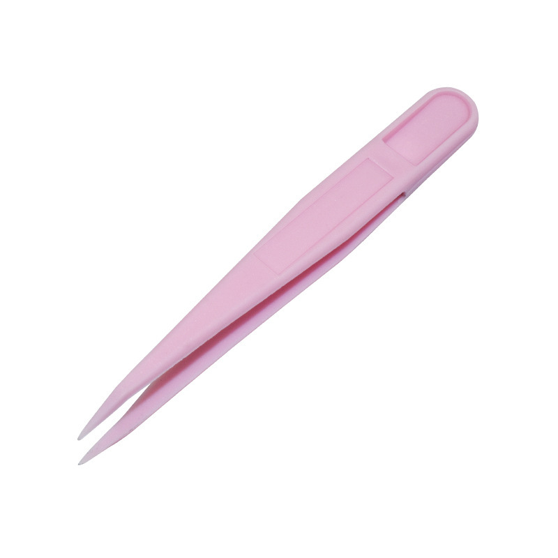 A complete set of pink plastic tweezers, journal sticker tools and scrapers Item Picture