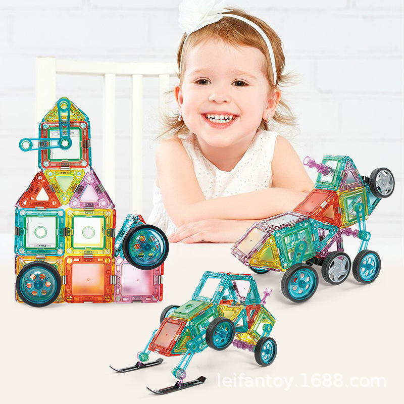 Versatile magnetic sheet children's magnetic building block toys, three-dimensional educational assembly, children's jigsaw puzzles, early education for kindergartens details Picture