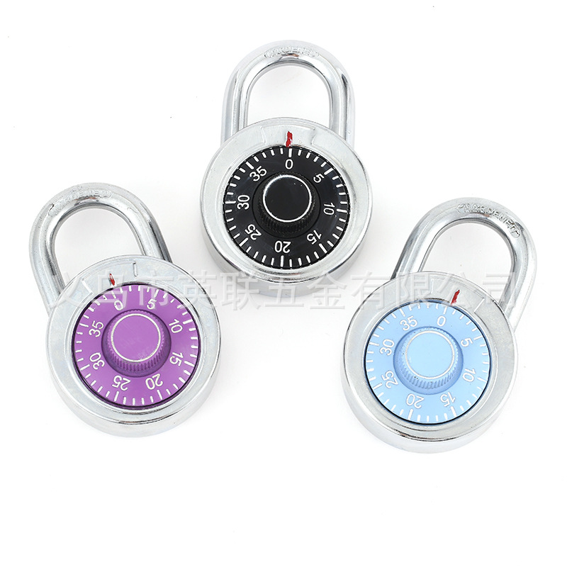 Wholesale of circular turntable combination locks, padlocks, anti-theft disc locks, 50MM mechanical padlocks, door locks and wardrobe locks