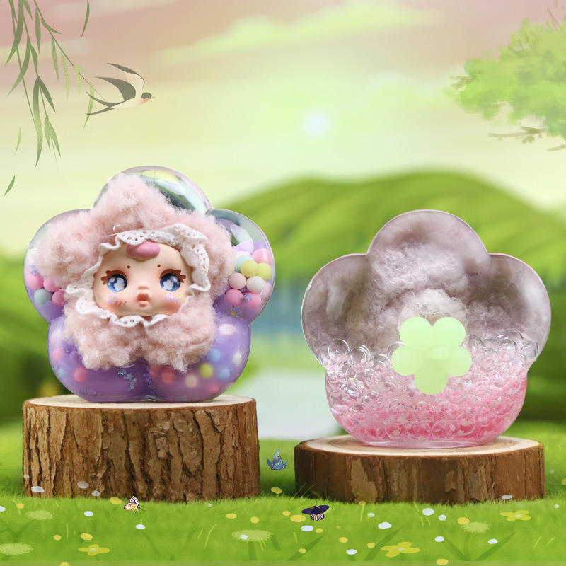 Sunny blooming Oil Leak Blind Box Cartoon Creative flower design ornament Acrylic plush ornament blind box wholesale Specification image