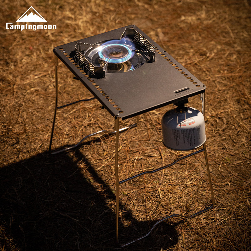 Koman XD-5F Xuan Yan Gas stove features a high-power, pressure-stabilizing burner head, outdoor portable IGT unit, and Xuan Yan stove plate Application Scenario