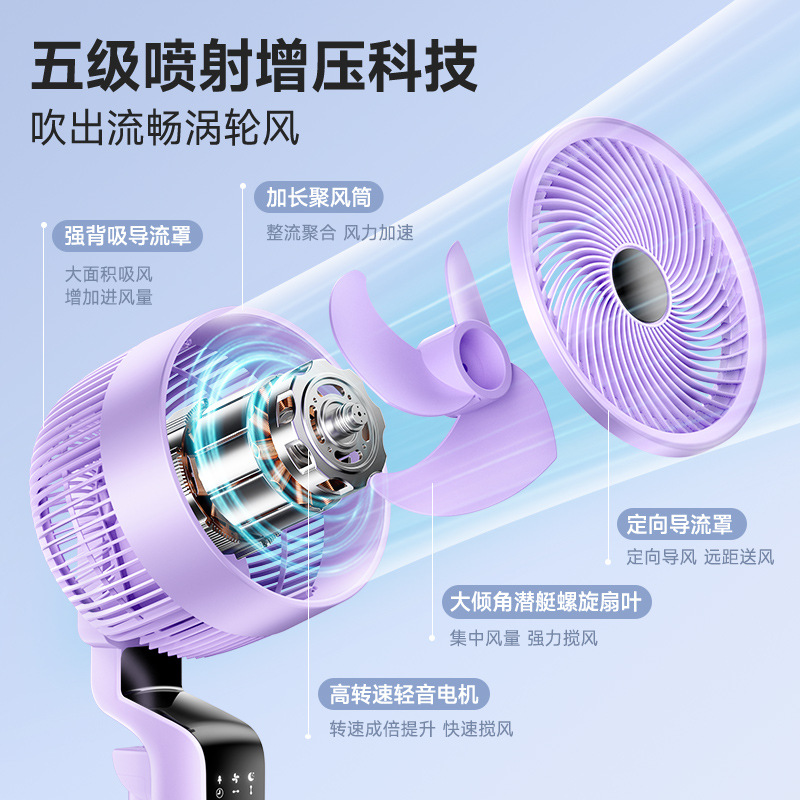 VTT air circulation fan, silent large wind turbine convection intelligent timing desktop electric fan, cross-border trade Specification image
