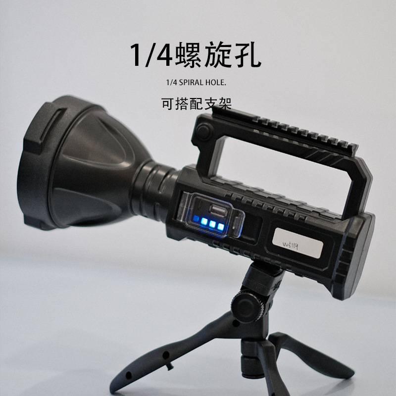 High-power portable fishing flashlight with stand, high-power camping emergency adventure outdoor lighting lamp, work light details Picture