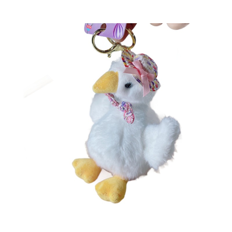 Cute gentleman goose plush keychain pendant, noble lady goose, proud goose plush doll bag pendant Item Picture