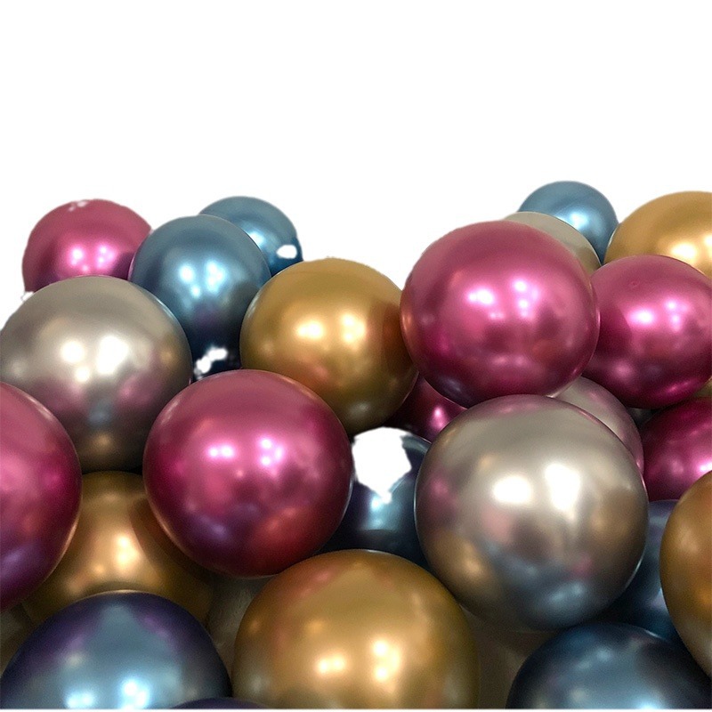 1.8克加厚圆形金属色气球 网红生日婚礼派对婚房装饰布置结婚用品白底实物图