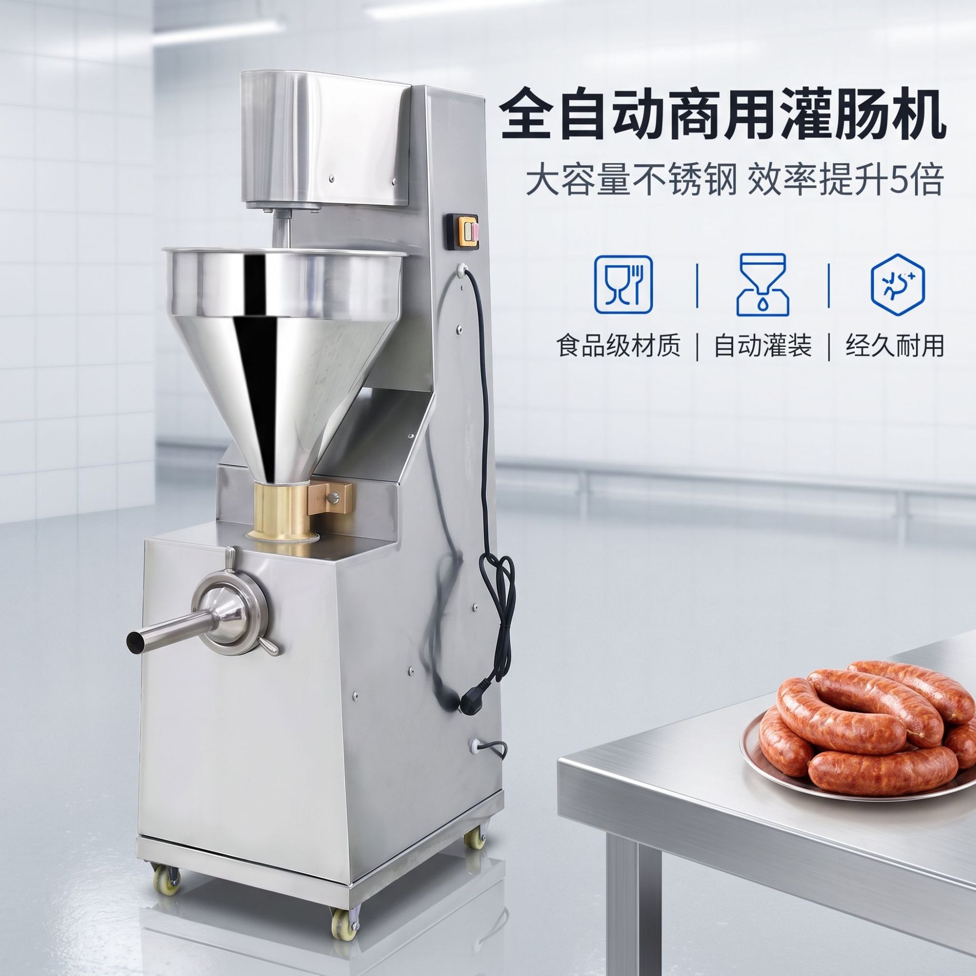 Commercial fully automatic vertical sausage filling machine, stainless steel sausage filling machine, red sausage and cured sausage processing food equipment manufacturer