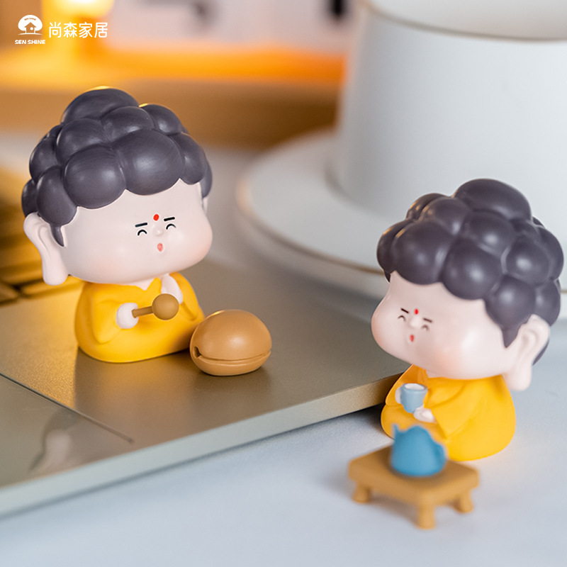 New factory direct sales of "Buddhist-style Little Buddha" figurines, resin handicrafts, small toys, festival gift decorations for both men and women Specification image