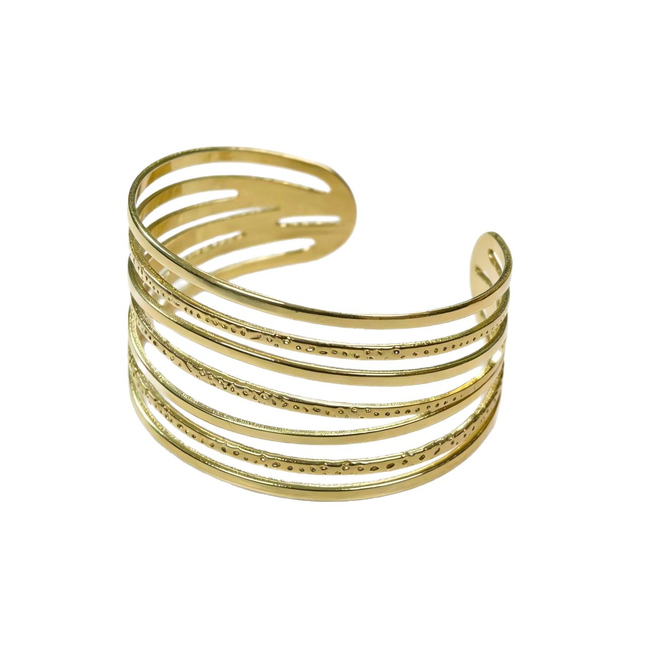 Cross-border European and American style simple multi-layer open bracelet, a fashionable and versatile metal bracelet for women's fashion accessories Item Picture