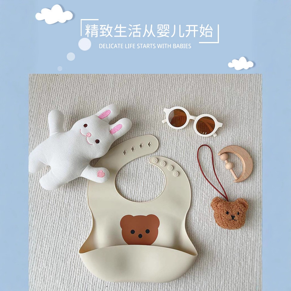 母婴用品/宝宝罩衣防水防污/围兜/宠物纯色口水巾/童装童裙白底实物图