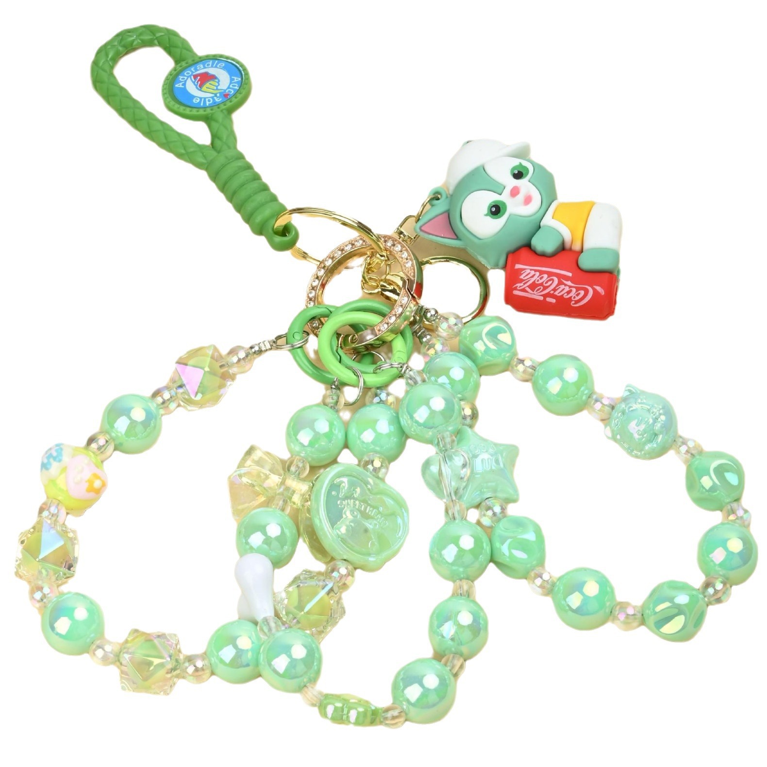 Blind box style bag with dopamine handcrafted beaded mobile phone chains, three strings, and hand-painted beaded pendant dolls Item Picture