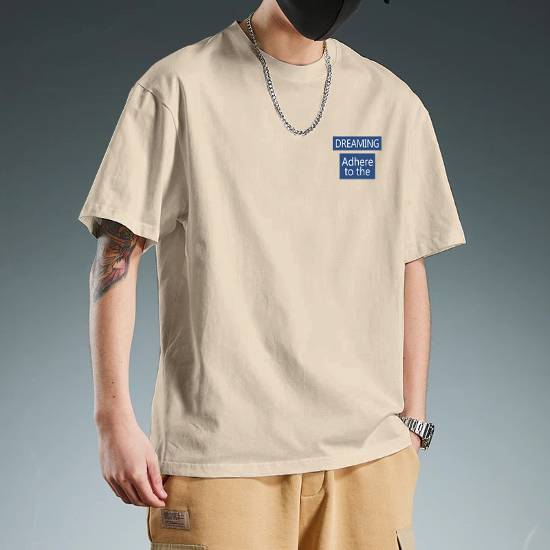 纯棉短袖圆领T恤修身设计感拼接小众高级搞怪男青年潮牌服装男生