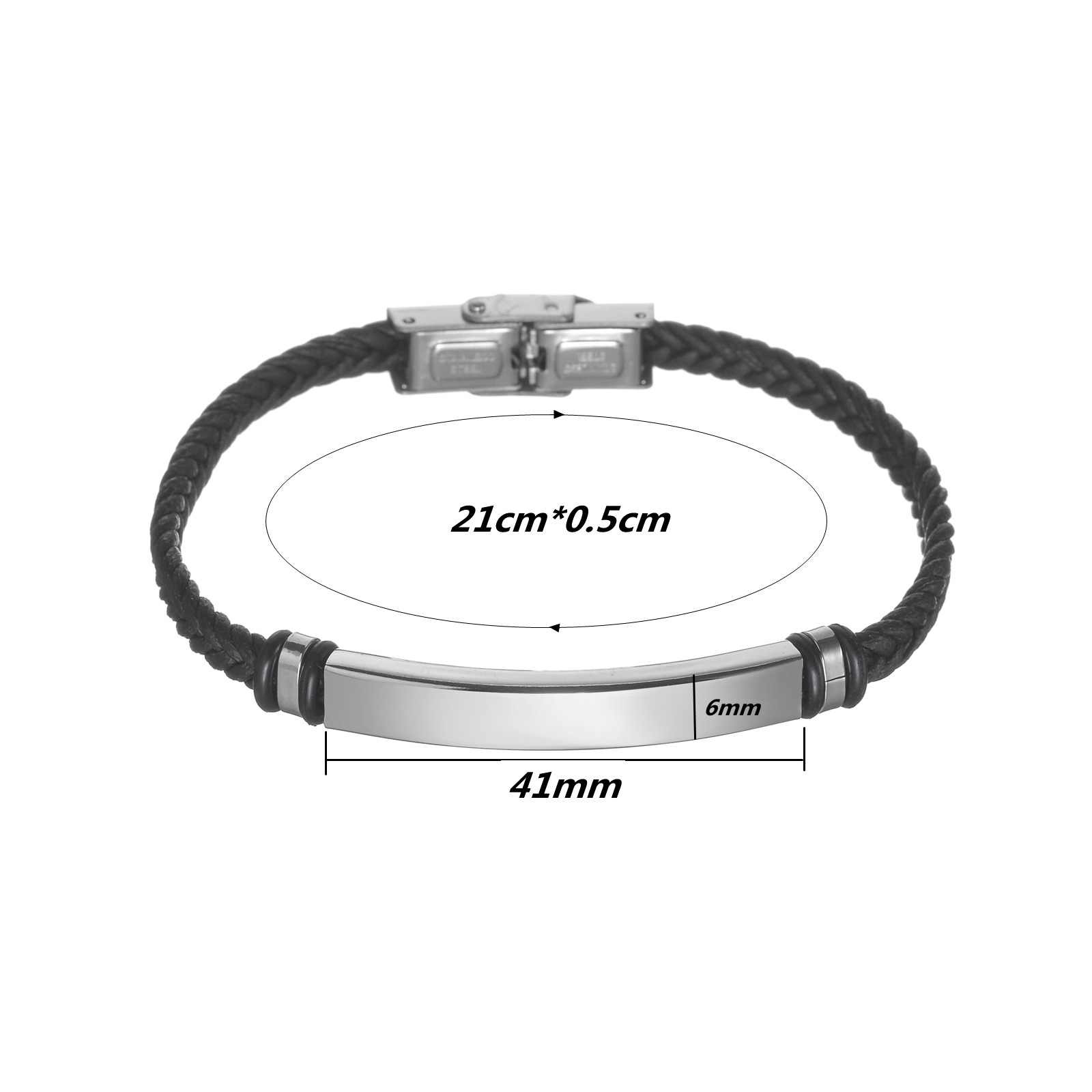 European and American cross-border Amazon classic imitation leather bracelet for women, twisted braided bracelet, couple bracelet, can be engraved with LOGO Item Picture