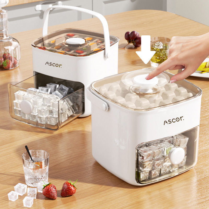 Press ice cube trays, ice cube molds, ice boxes, ice hockey balls, magic molds, large-capacity ice storage, household food-grade refrigerators details Picture