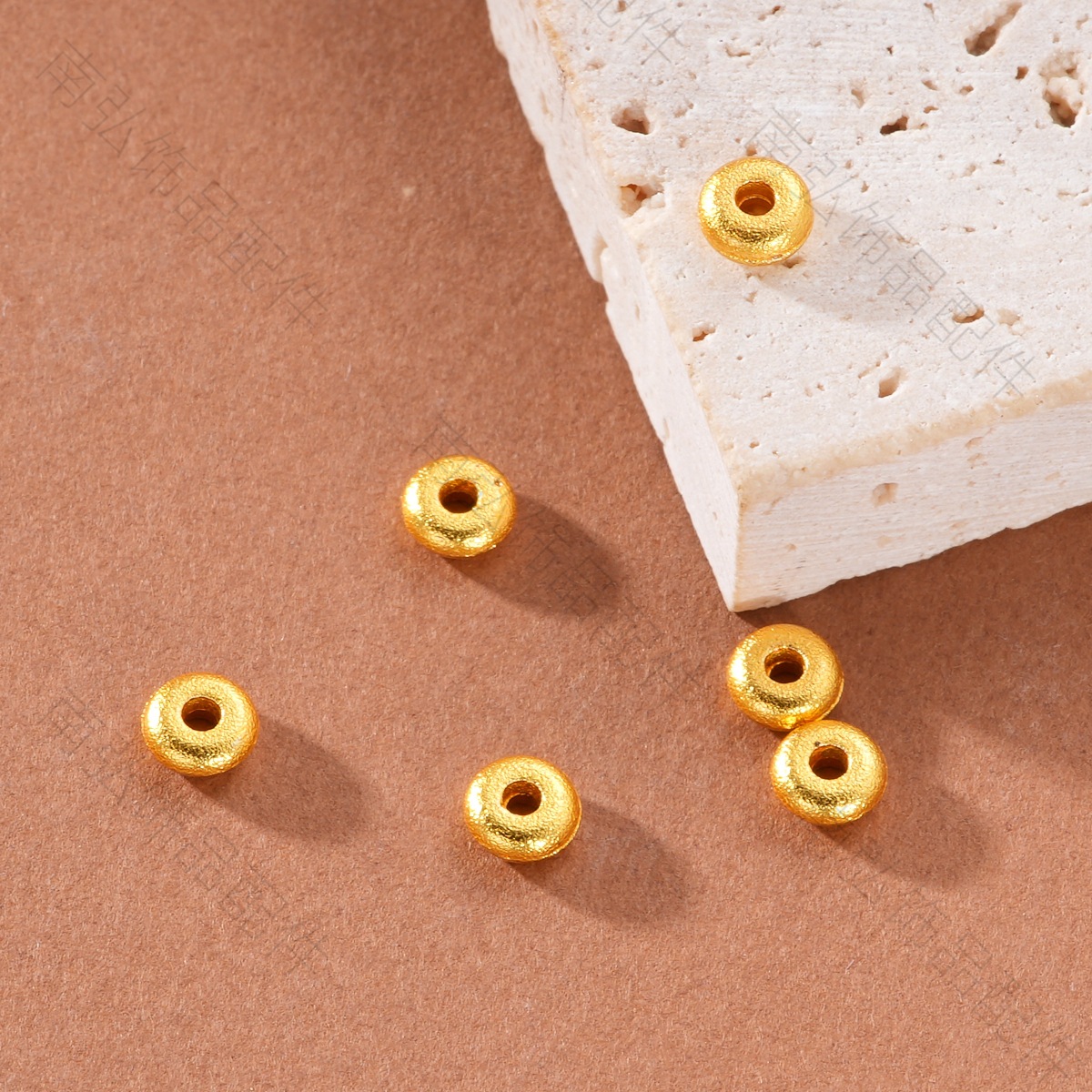 Ancient-style Vietnamese sand gold color-preserving circular wheel beads, high-end bracelet, necklace, DIY jewelry accessories