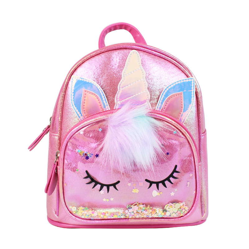 Large-tailed cat, sequined unicorn, cute plush children's backpacks, cartoon girls, fashionable children's bags wholesale Item Picture