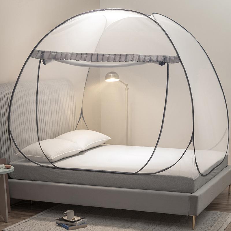 免安装蒙古包蚊帐户外1.5m钢丝拉链学生魔术防蚊1.8m批发单人床