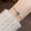 This exquisite, fashionable, light luxury and versatile star blue heart-shaped bracelet from Japan and South Korea features a simple and unique design details Picture