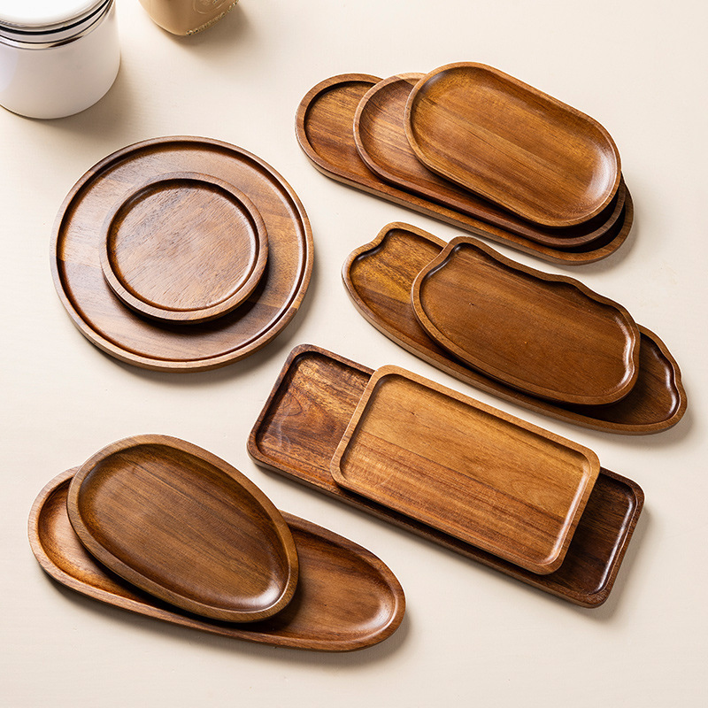 Silver mirror-finished wooden tray combination sushi wooden plate for exquisite storage Application Scenario
