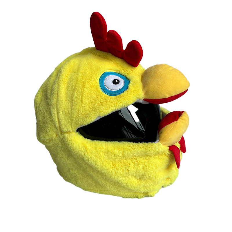 Cross-border Amazon motorcycle personalized plush helmet protection cover, cute bird rooster helmet cover Item Picture
