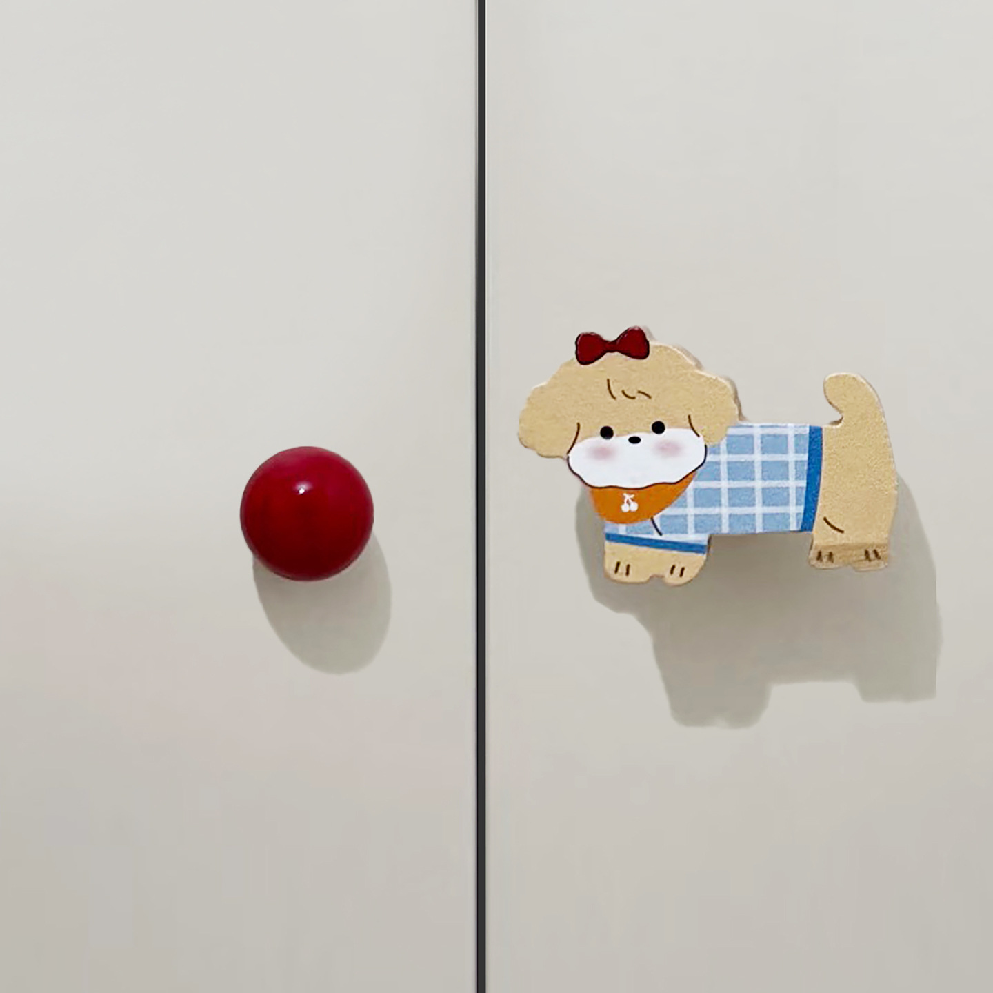 Puppy closet handle habitación de niños lindo gabinete puerta manija gato oso conejo cajón armario manija de madera sólida Specification image