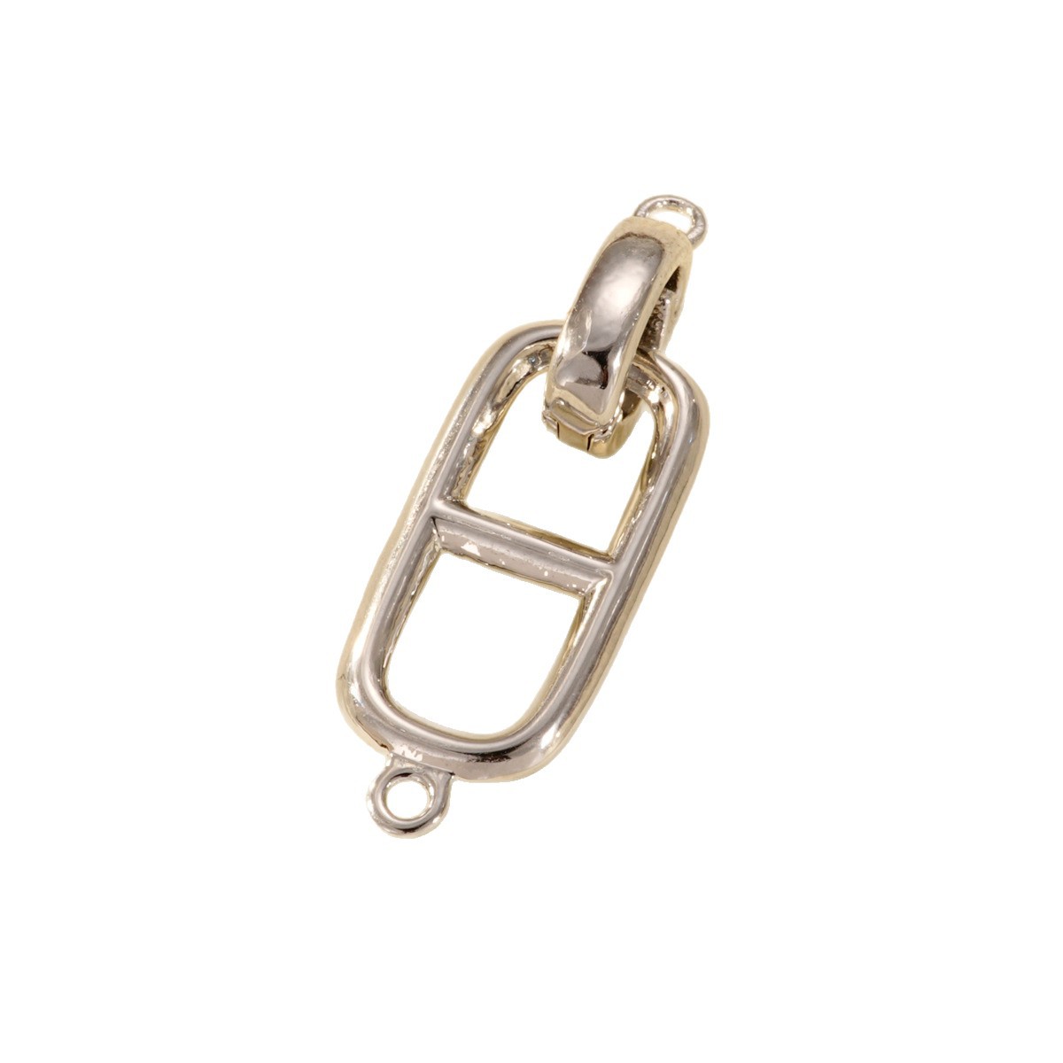 Copper-plated real gold high-color-retention glossy Japanese character universal clasp necklace clasp, high-end bracelet necklace clasp DIY accessory Item Picture