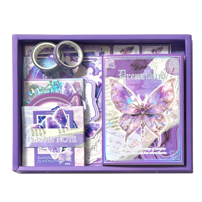 Xinmo Warm Mail Cross-border Bestseller Gift Box: Butterfly Warm Mail Series Dreamy Girl Festival Birthday Gift with A6 Planner Item Picture