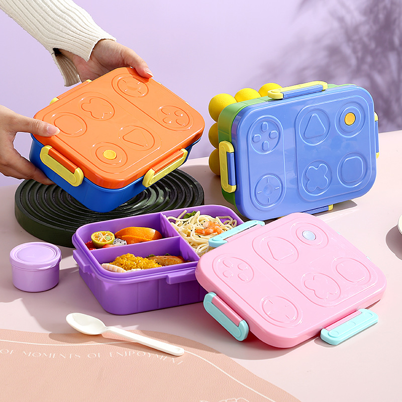 方格可微波炉加热午餐盒分格密封零食盒儿童积木便捷大容量饭盒