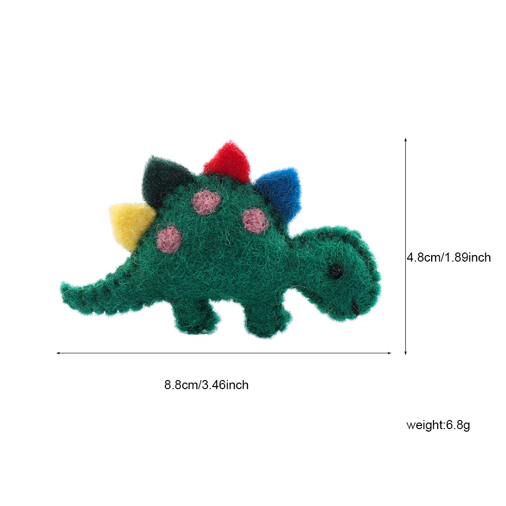 Dinosaur pure handcrafted wool felt brooch, niche 3D doll brooch, Nepalese niche brooch manufacturer wholesale Item Picture
