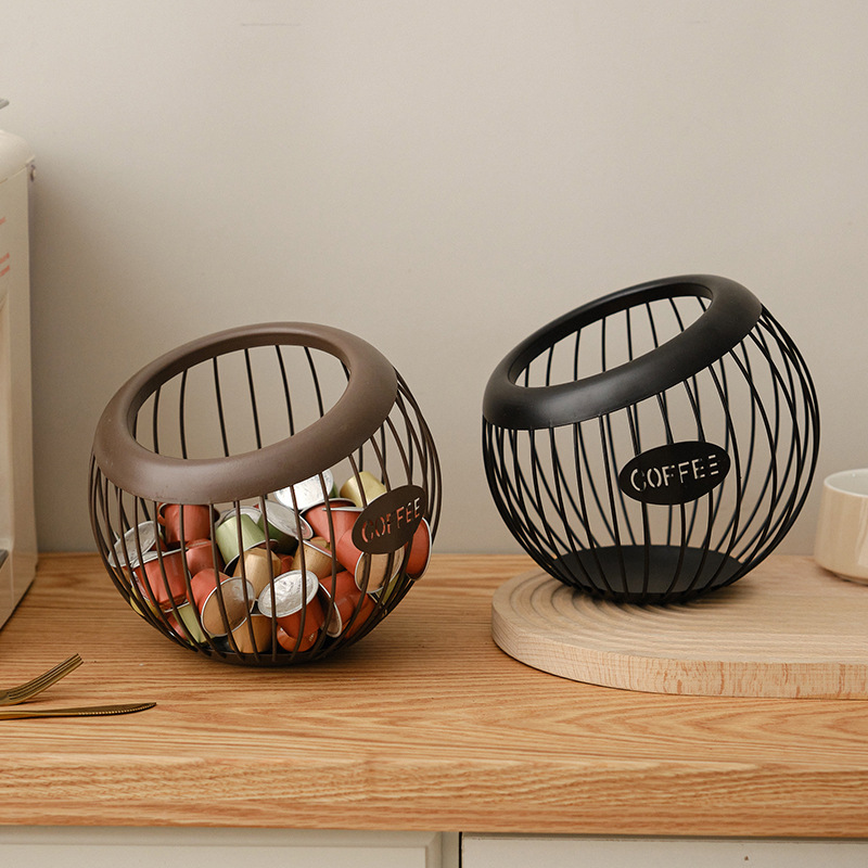 Cross-border herrería cesta de frutas cesta de almacenamiento de cápsulas de café decoración de mesa mesa de café snacks fruta seca dulces de frutas Specification image