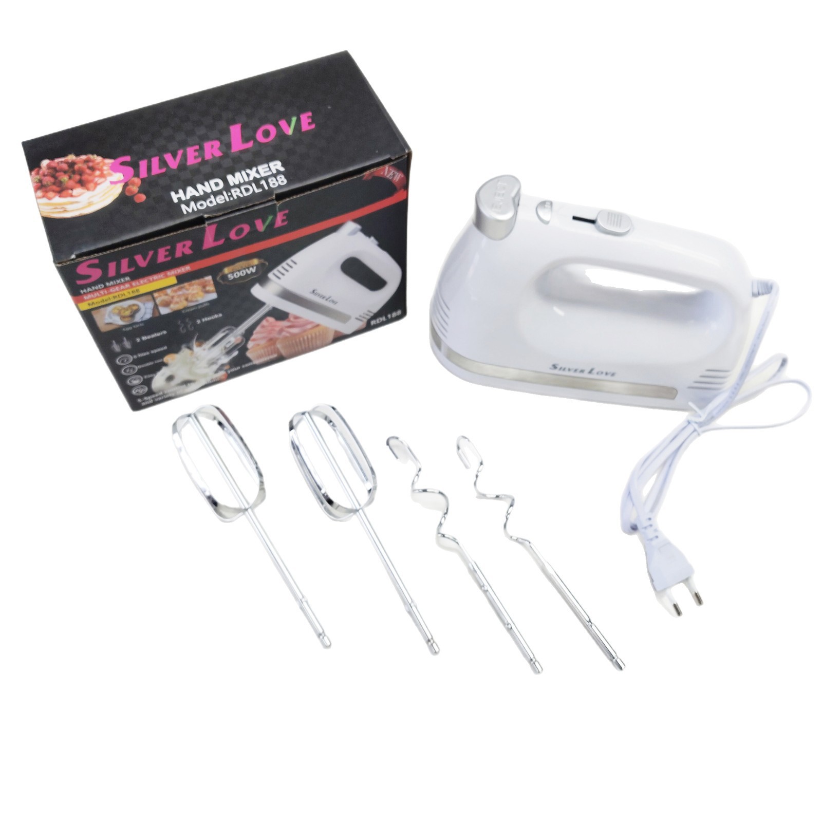 Cross-border foreign trade European standard multi-functional electric egg beater, household handheld high-power egg beater, electric baking mixer Z209 Item Picture