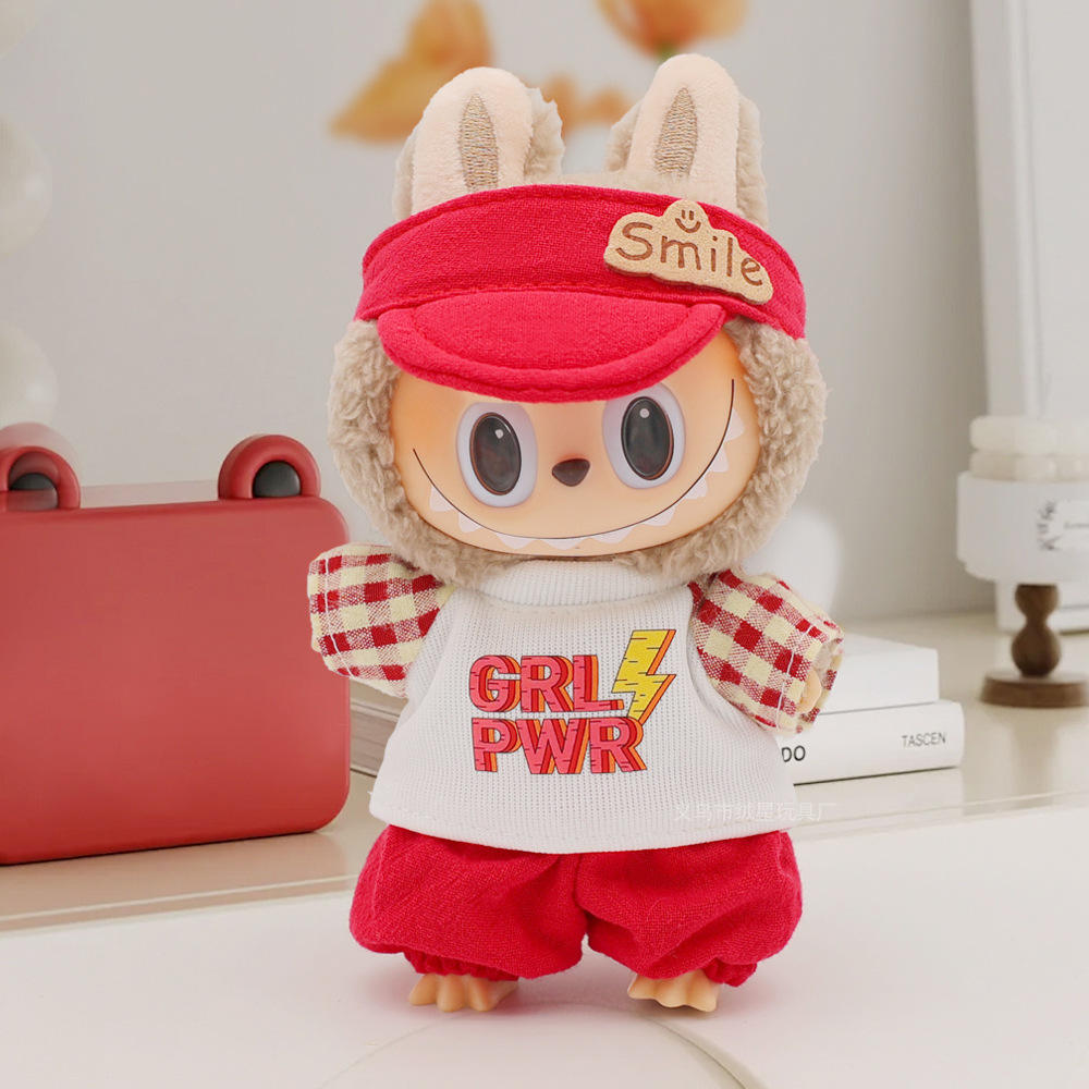 Cute Labrador dress, cartoon T-shirt, baseball cap, sweet bow princess dress, romantic red couple's set Specification drawing