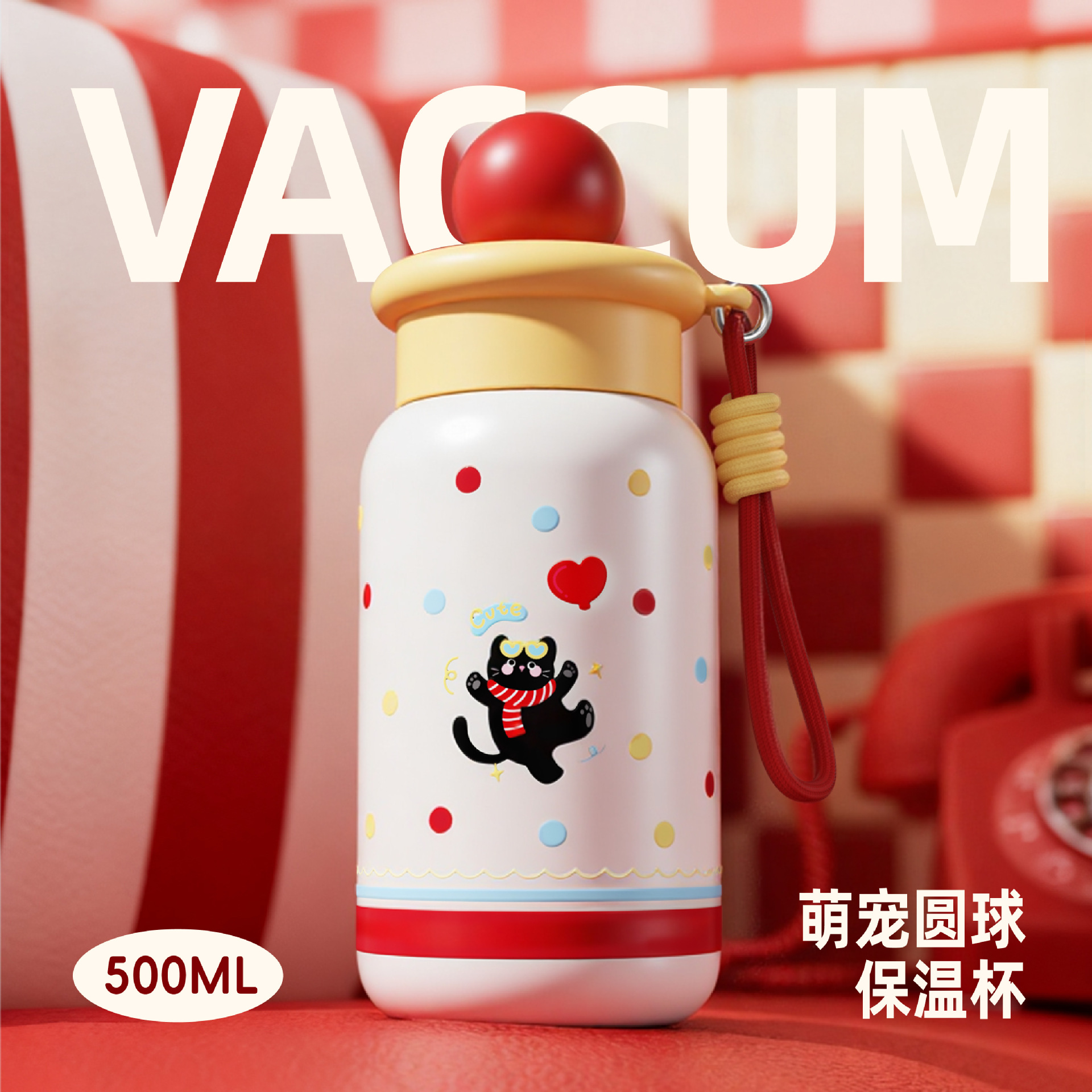 The 316 stainless steel insulated water cup with high school appearance level, large-capacity portable outdoor student and children's straw cup