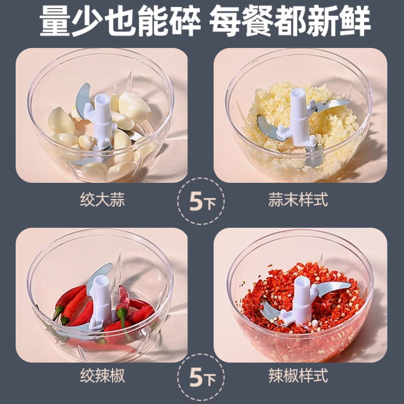 厨具/電動攪蒜器/剥皮器/电动绞蒜蓉机/大蒜搅拌机产品图