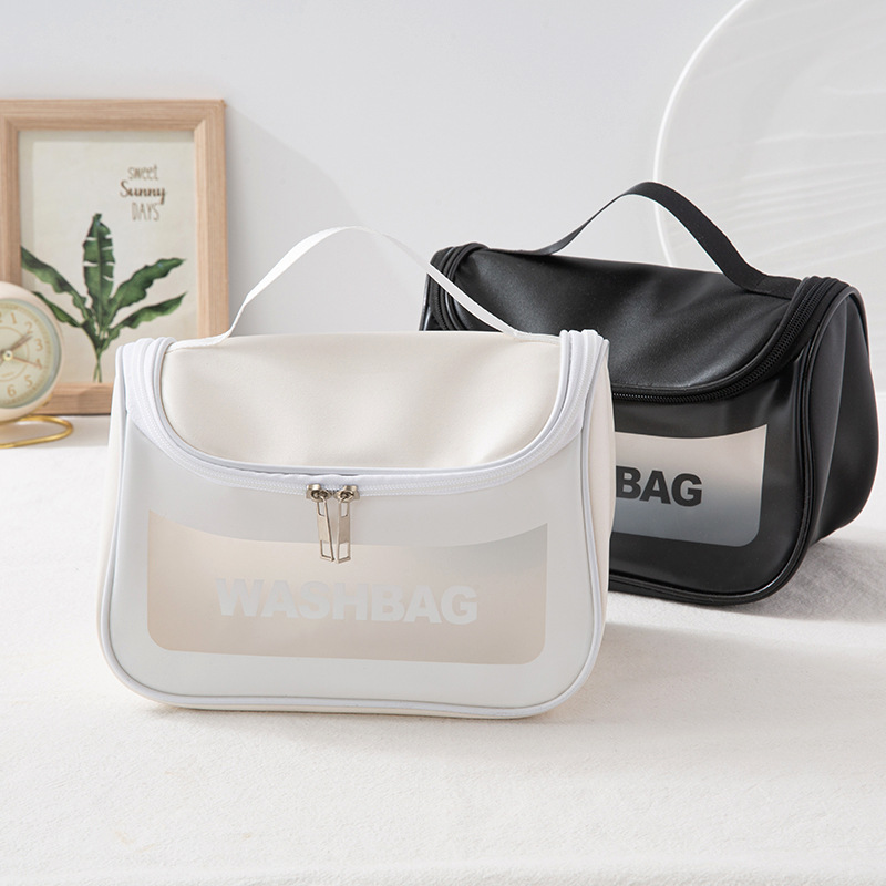 INS 'new PVC waterproof toiletry bag, Korean travel large-capacity makeup bag, portable and cute hand-held storage bag Application Scenario